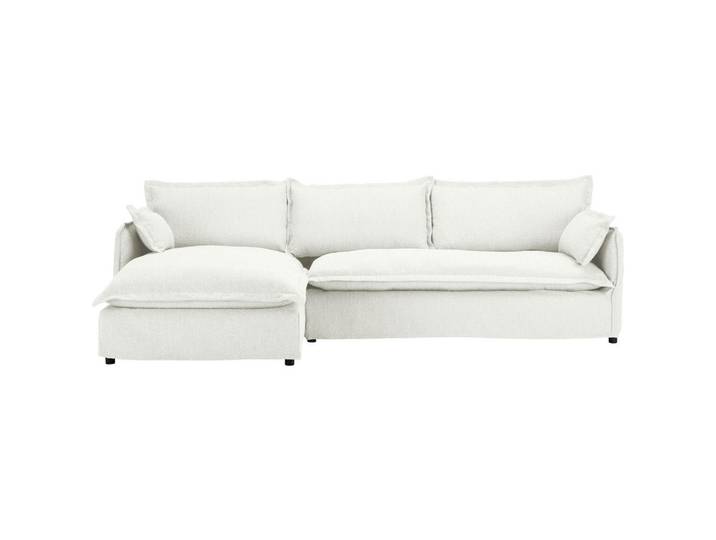 Livetastic Ecksofa, Weiß, Metall, 3-Sitzer, Füllung: Schaumstoff, Polyester, Ottomane links, L-Form, 295x165 cm, Rücken echt, Wohnzimmer, Sofas & Couches, Wohnlandschaften, Ecksofas