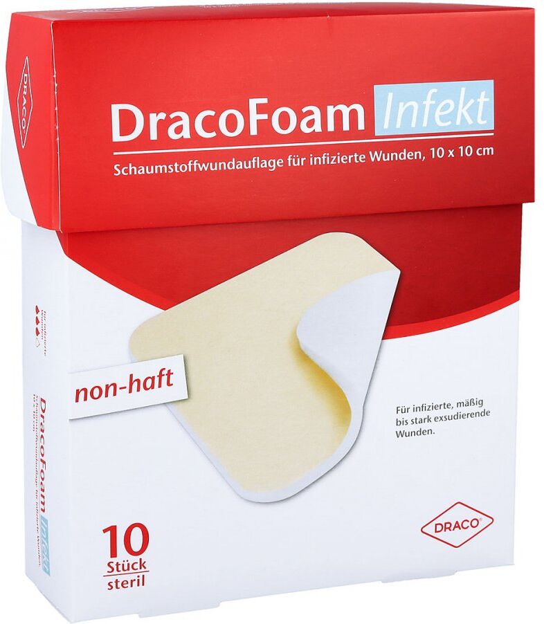 Dracofoam Infekt Schaumst.wundauf.10x10cm 10stk
