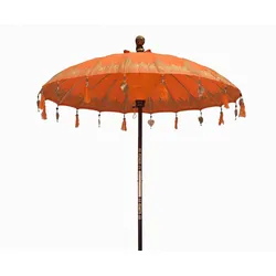 Bali Patio Parasol - Cotton - Orange Decor - 2m