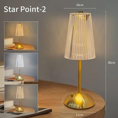 Inspired Living LED Crystal Desk Lamp With USB Rechargeable Touch Dimming For Bedroom & Home Decor 2