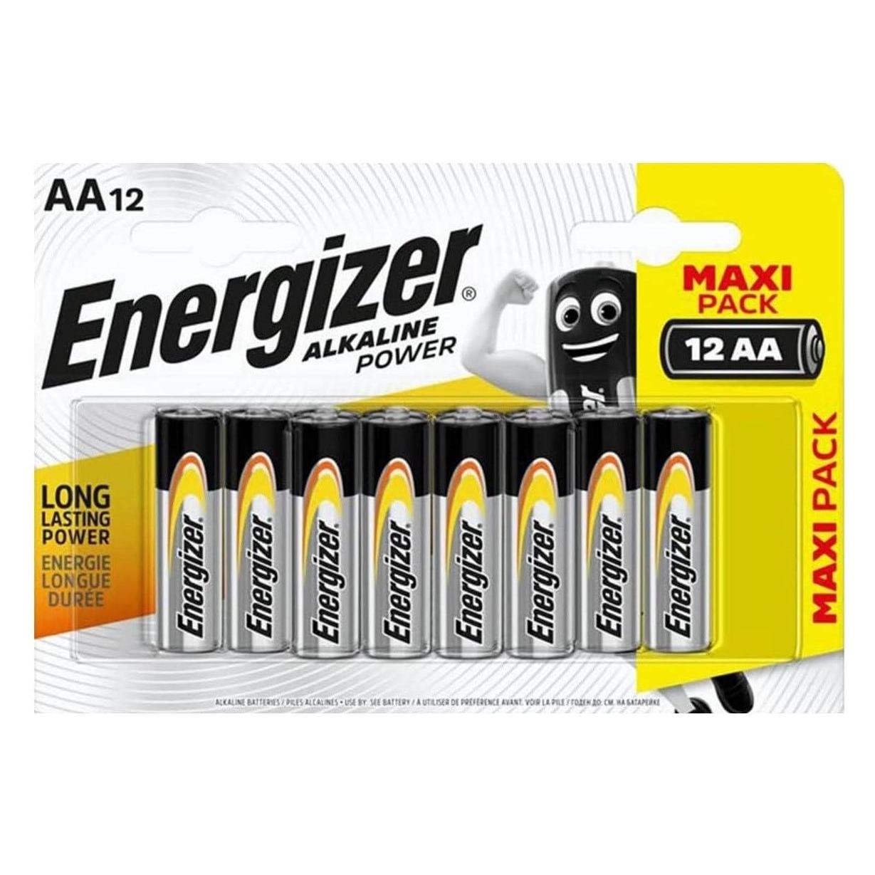 Energizer Alkaline Power AA-Batterien - 12er-Pack - Lange Lebensdauer - 7 Jahre Haltbarkeit (12 Stk., AA) (36164139)
