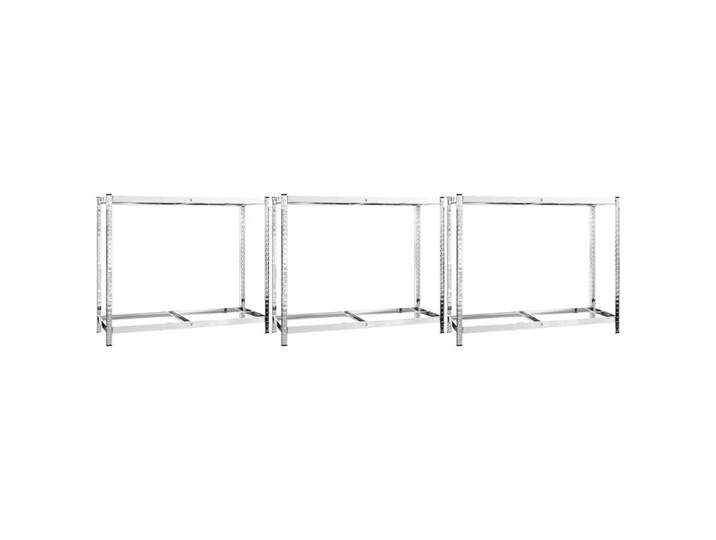vidaXL Schwerlastregal Reifenregale mit 2 Böden 3 Stk. Silbern 110x40x110 cm Stahl, 1-tlg.