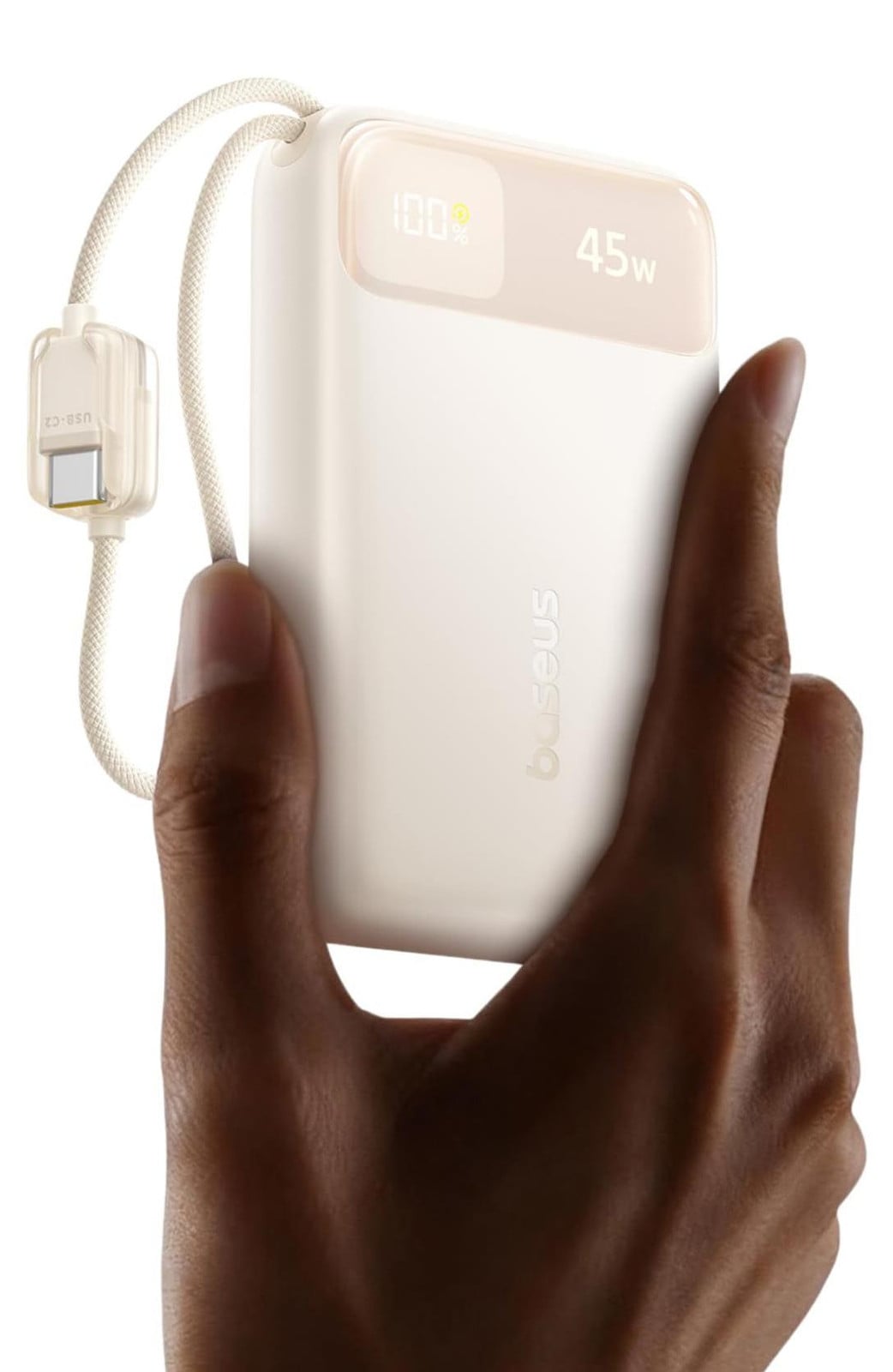 Lustrens Power Bank 20000 mAh met Dubbele Ingebouwde Kabels en Snellaadfunctie