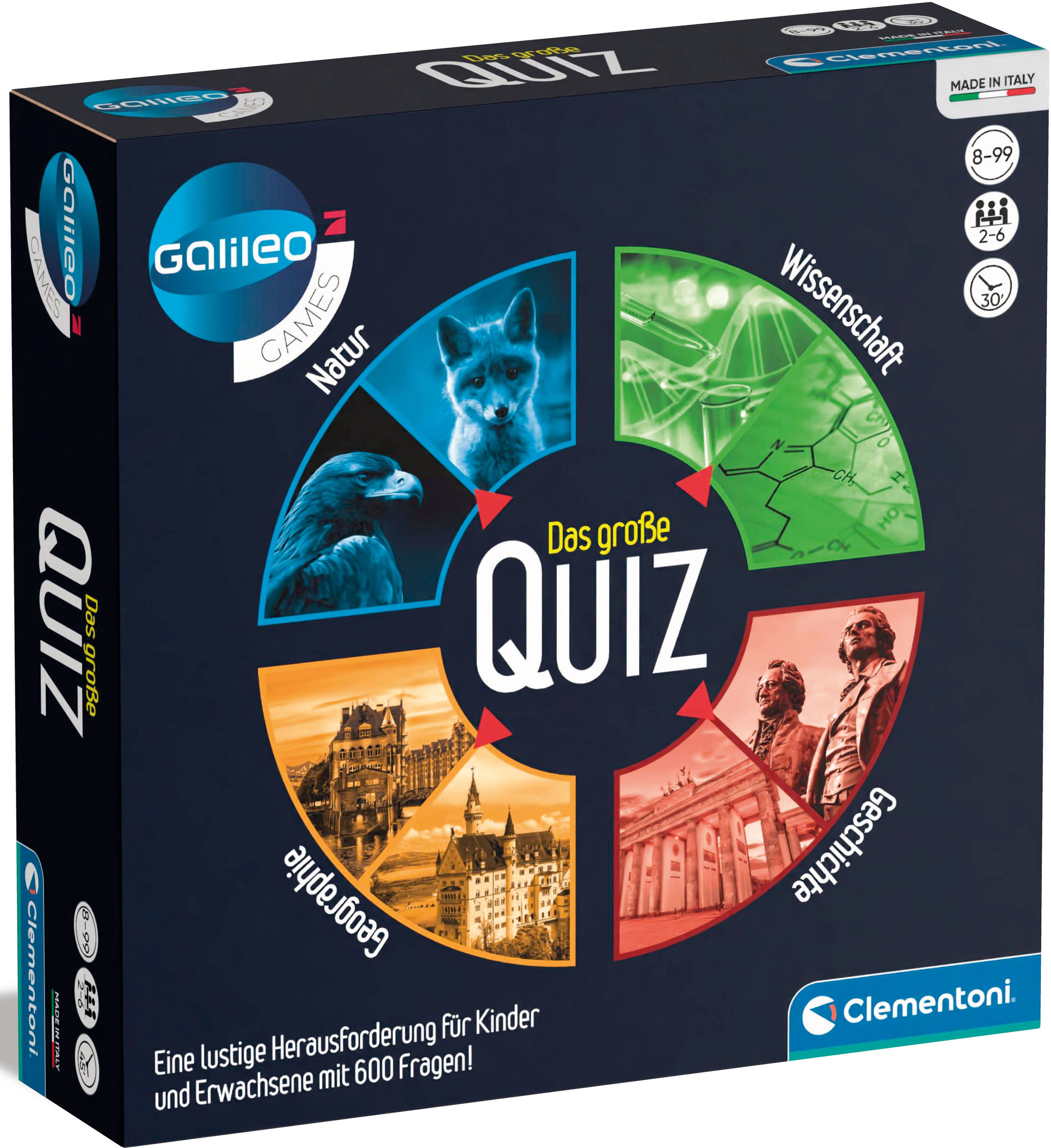 Spiel CLEMENTONI "Galileo, Das große Quiz", bunt, Spiele, Kinder, Spiel, Made in Europe