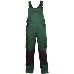 DASSY® Versailles Zweifarbige Latzhose mit Kniepolstertaschen - flaschengrün/schwarz - 53