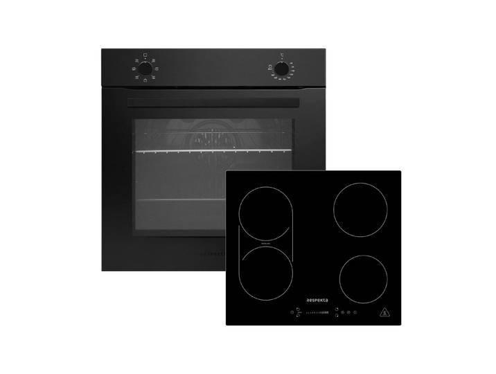 RESPEKTA Backofen-Set ASET121M6600I Janis, EEK A, 72 Liter Garraum, Backofen mattschwarz