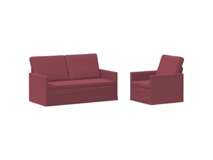 vidaXL Sofa-Set 2 pcs Weinrot Stoff