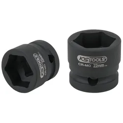 KS Tools 1/2" Sechskant-Kraft-Stecknuss, extra kurz, 22,0 mm - 515.0071
