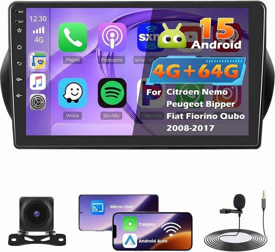 Autoradio, 9 Zoll - 4 GB RAM - Android 15 - Drahtlose CarPlay- und GPS-Funktion - m-winkel