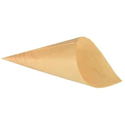 PAPSTAR 50 Fingerfood - Spitztüten, Holz "pure" Ø 9,5 cm · 18 cm
