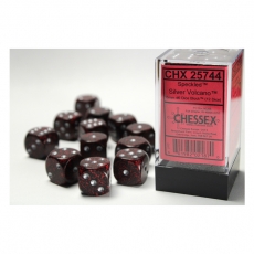 Chessex Würfel - 16mm - Speckled Silver Volcano (Würfelset 12 x W6) 292786