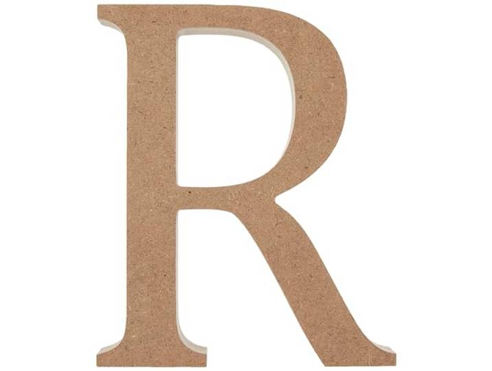 Creativ Decoratieve letter R van MDF, 13 x 2 cm, bruin