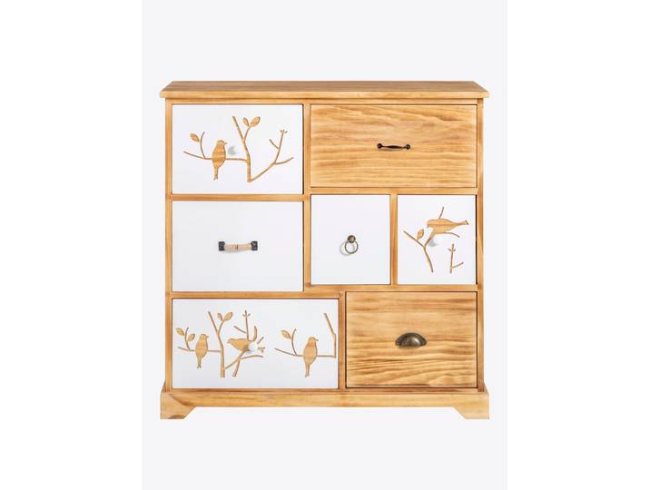 Kommode HEINE HOME, beige (natur, weiß), B:85cm H:85cm T:36cm, MDF, Sideboards, Kommode
