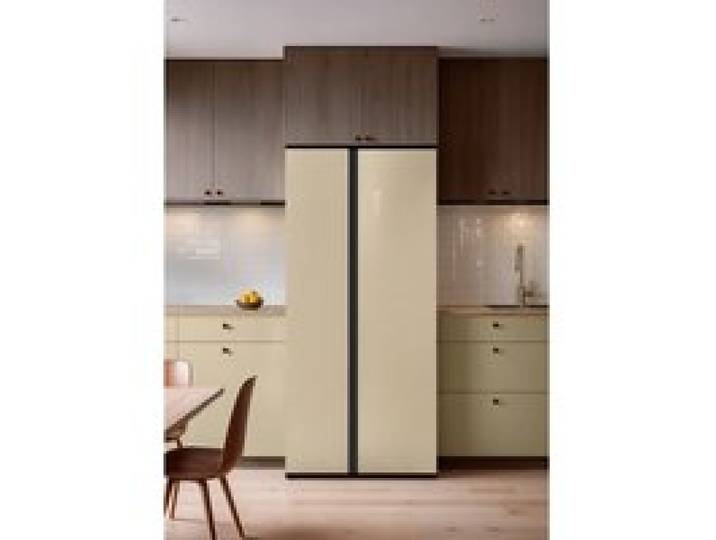 Réfrigérateur Side by Side 550 L - Distributeur deau - Beige - No Frost - Inverter