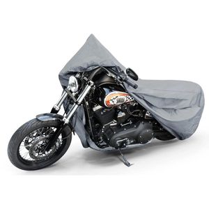 Walser Motorrad-Abdeckung Chopper, Größe L, 250 x 100 x 130 cm , grau, mit Sichtfenster