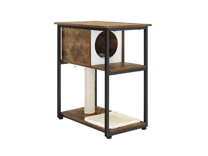 Kratzbaum FEANDREA Vintagebraun , braun, B:59cm H:66cm T:36cm, Metall, Plüsch, Sisal, Kratzbäume, Kratzbaum