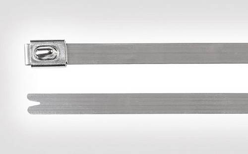 HellermannTyton 111-93058 MBT5SS-SS304-ML Kabelbinder 127mm 4.60mm Silber mit Kugelverschluss, UV-stabilisiert