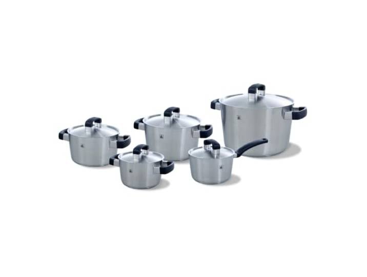 BK Conical Cool Topfset 5-teilig mit Deckeln – Edelstahl, Kaltgriffe, Innenskalierung, Für Induktion geeignet, Backofenfest & Spülmaschinengeeignet