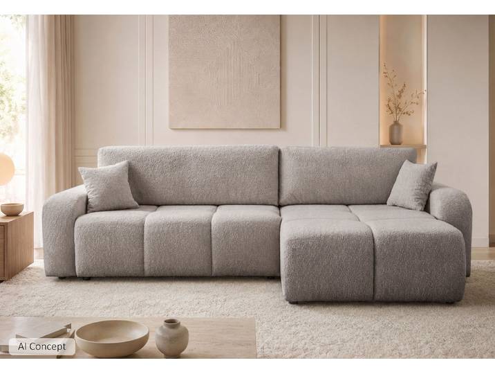 Lookway Ecksofa MALIBU XL mit Schlaffunktion und Bettkasten, 275x150x87 cm