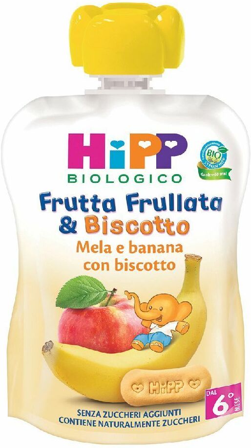 Hipp Frutta Frullata & Biscotto Mela e Banana con Biscotto 90 g