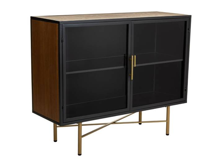 Buffet en bois et métal noir 100x35x80h