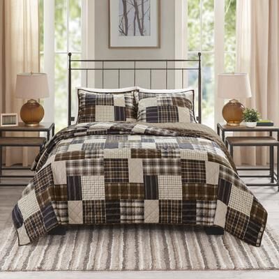 Madison Park Timber 3 Piece Reversible Printed Quilt Set