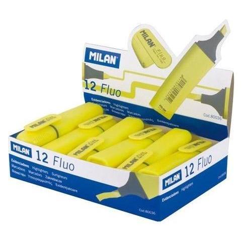 Milan Fluo-Textmarker flach gelb (12 Stück) (12x) (42833268)