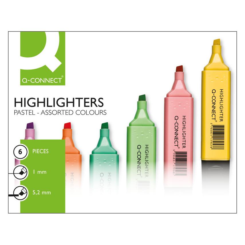 Q-Connect Textmarker Pastel (6x) (KF17963)