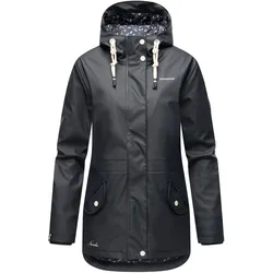 NAVAHOO Damen Warmer Regenjacke Wasserdichter Regenmantel mit Kapuze Oceans Heart