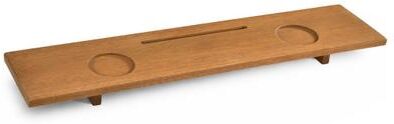 Costway 35 x 8 Inch Wood Bath Tray for Bathtubs with Built-in Slot and 3-Position Legs