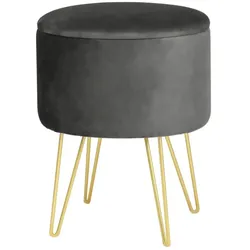 Pouf mit Stauraum  ¦ grau ¦ Maße (cm): H: 45  Ø: 35.0