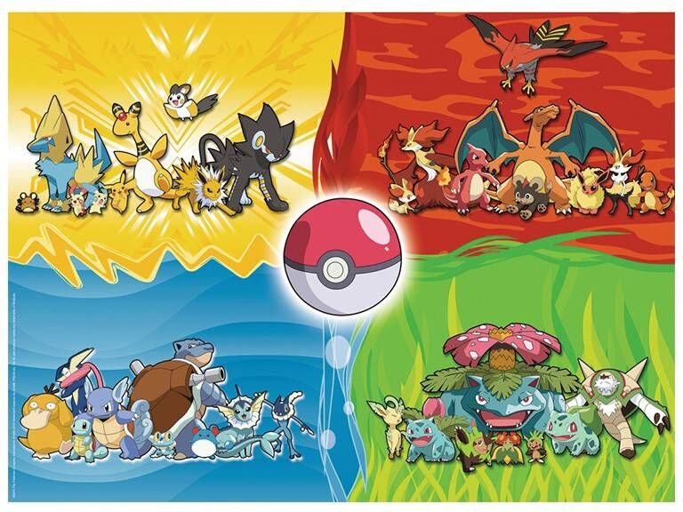 Ravensburger Puzzle 150 pcs XXL : Les différents types de Pokémon