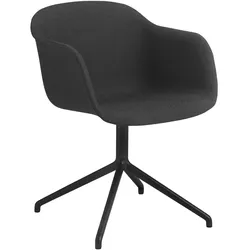 Muuto Fiber Armchair, swivel base with return, remix 183 / schwarz