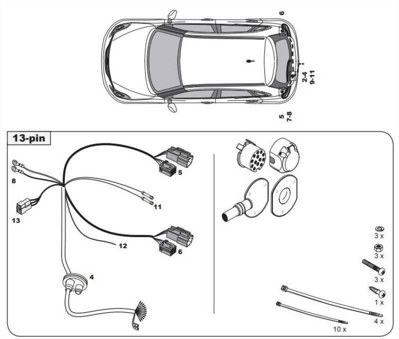 FAISCEAU SPECIFIQUE 13 BROCHES POUR SUZUKI SWIFT (05/17-11/23)