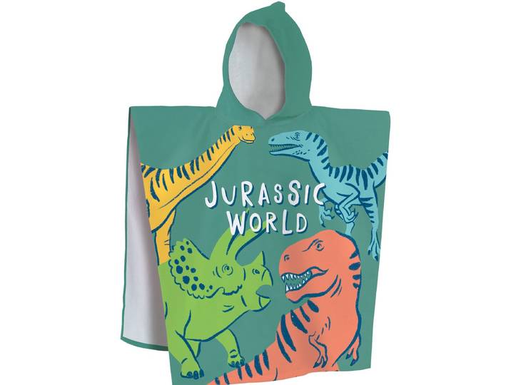 Jurassic World Poncho / Badcape\, Quatro - 60 x 120 cm - Katoen