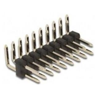 Delock Stiftleiste 10 Pin, Rastermass 2,54 mm, 2-reihig, gewinkelt, 5 Stück (66701)