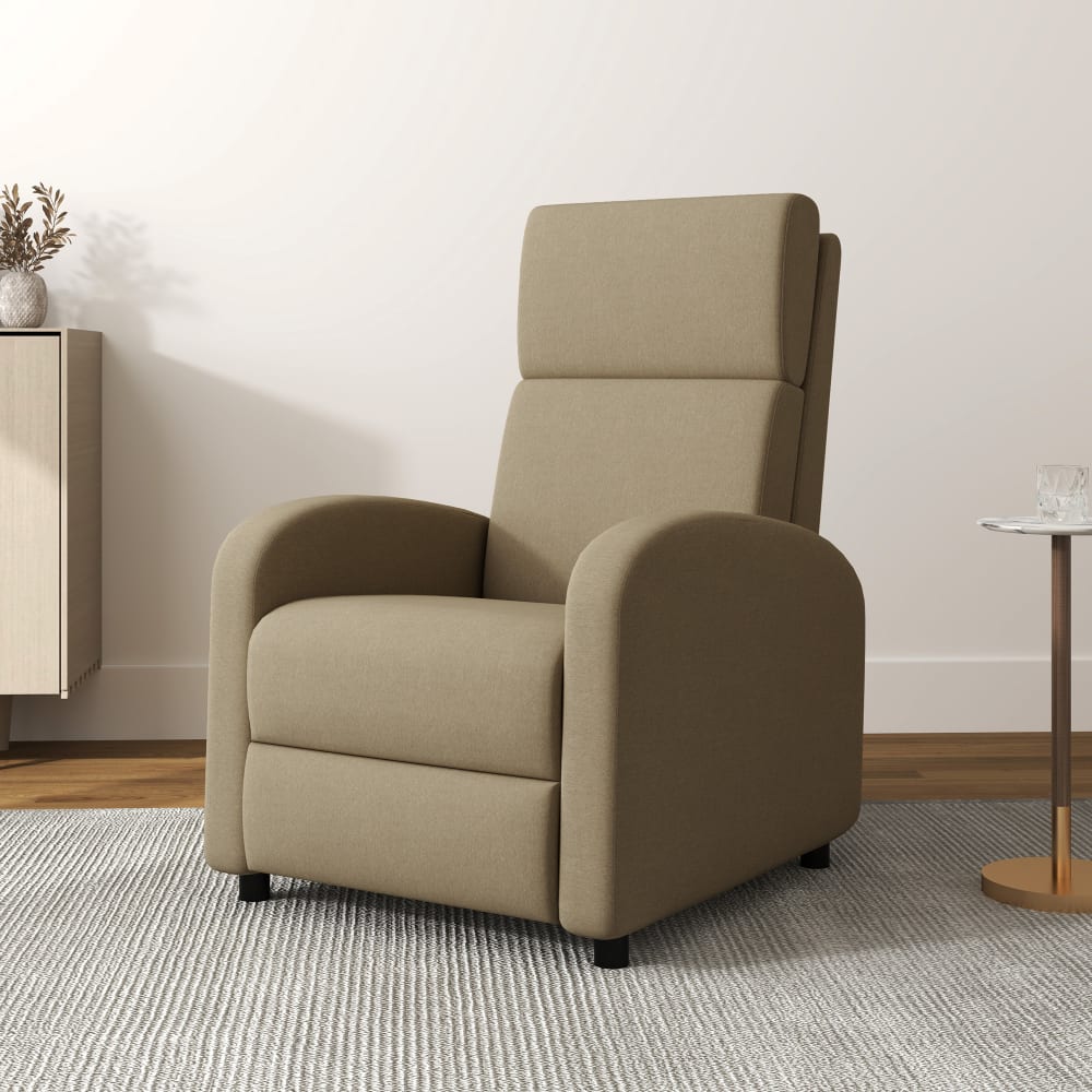 Homcom Fauteuil relax inclinable tissu beige Beige 64x102x86cm