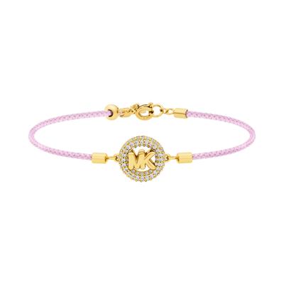 Armband MICHAEL KORS "Schmuck Geschenk Metall Kordel Nylon Armschmuck Premium", rosa (rosa, gelbgoldfarben, kristallweiß, kristallweiß), Armbänder, Damen, 19,5cm, Metall Nylon, Metall, Nylon, Armband, mit Zirkonia (synth.)