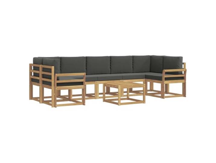 PUGYNBK Sofa-Set für den Außenbereich, 6-teilig, Akazienholz Modularer, wetterfester Lattenrahmen, ideal für Garten und Terrasse