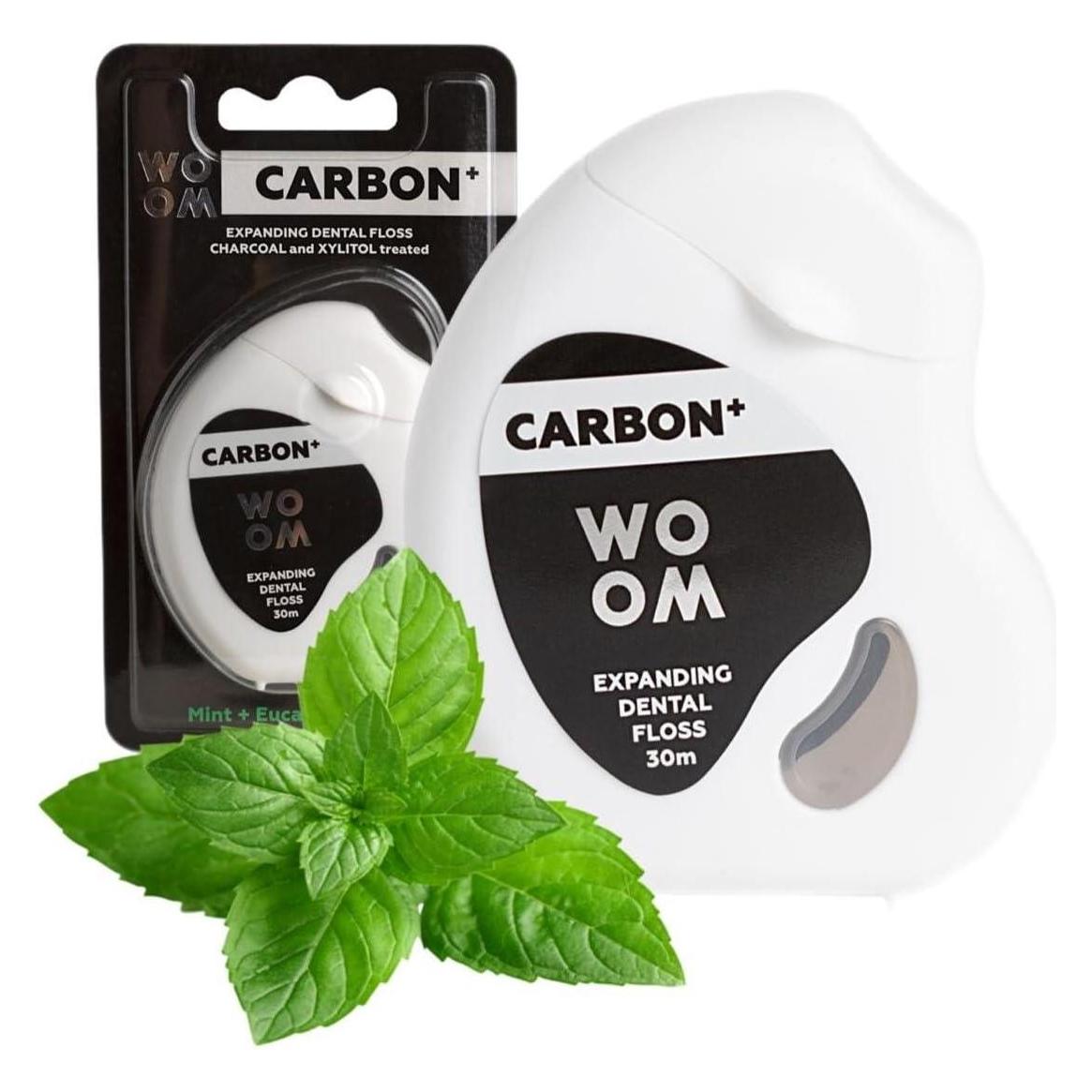 woom Carbon+ expanding dental floss with activated carbon 30m (30 m) (4751033920013)
