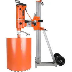Diamant-Kernbohrgerät mit Ständer (Set), Nassbetrieb, Ø 502 mm, Kernbohrmaschine für Beton/Stahlbeton/Mauerwerk | DKB-502/S-PRO + KBS-502/M-PRO