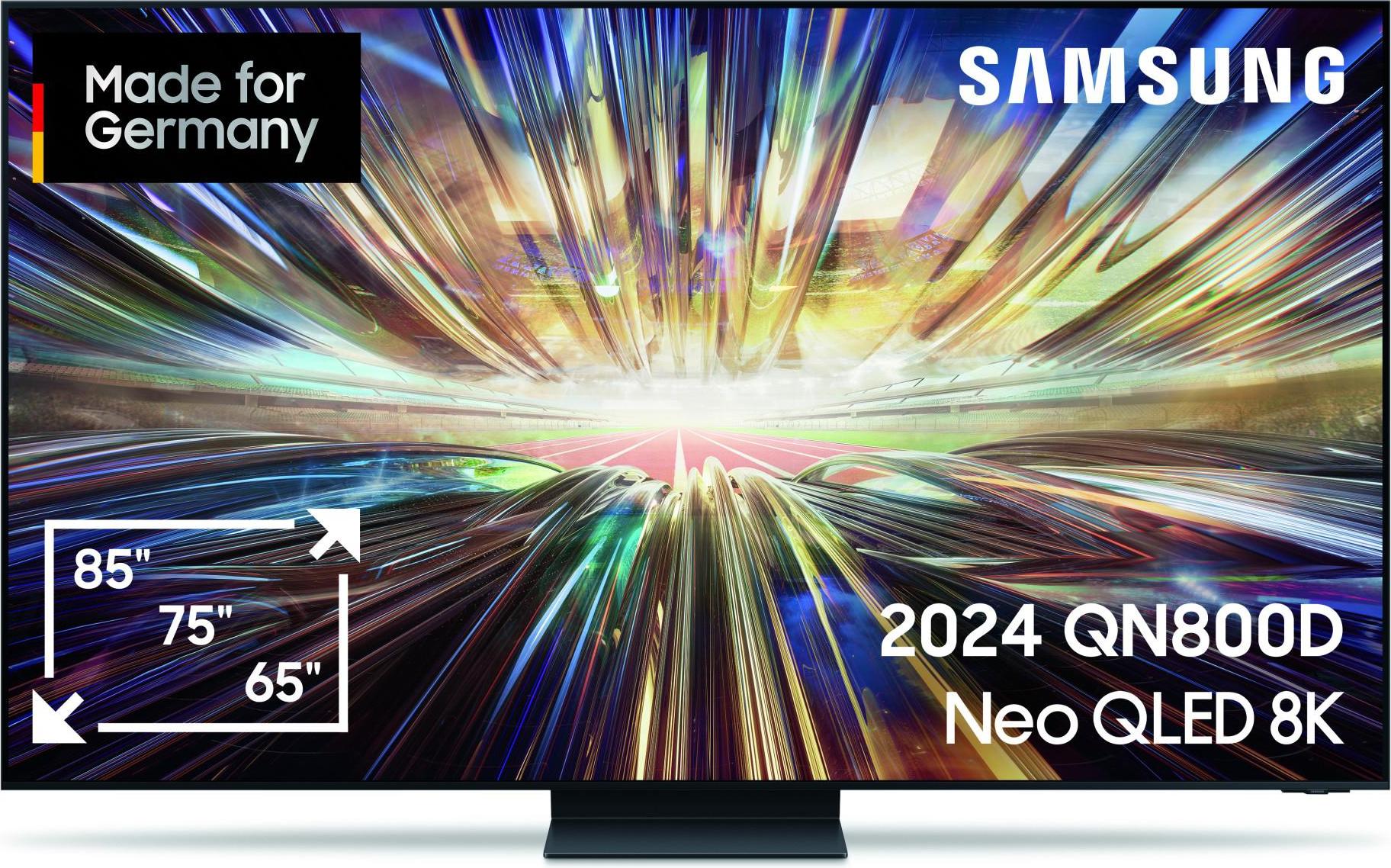 Samsung 85" Neo QLED 8K QN800D Tizen OS Smart TV (2024), 2,16 m (85"), 7680 x 4320 Pixel, Neo QLED, Smart-TV, WLAN, Schwarz