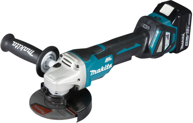 Meuleuse d'angle sans fil Makita 18 V / 5,0 Ah, 2 batteries + chargeur dans le MAKPAC DGA515RTJ (DGA515RTJ)