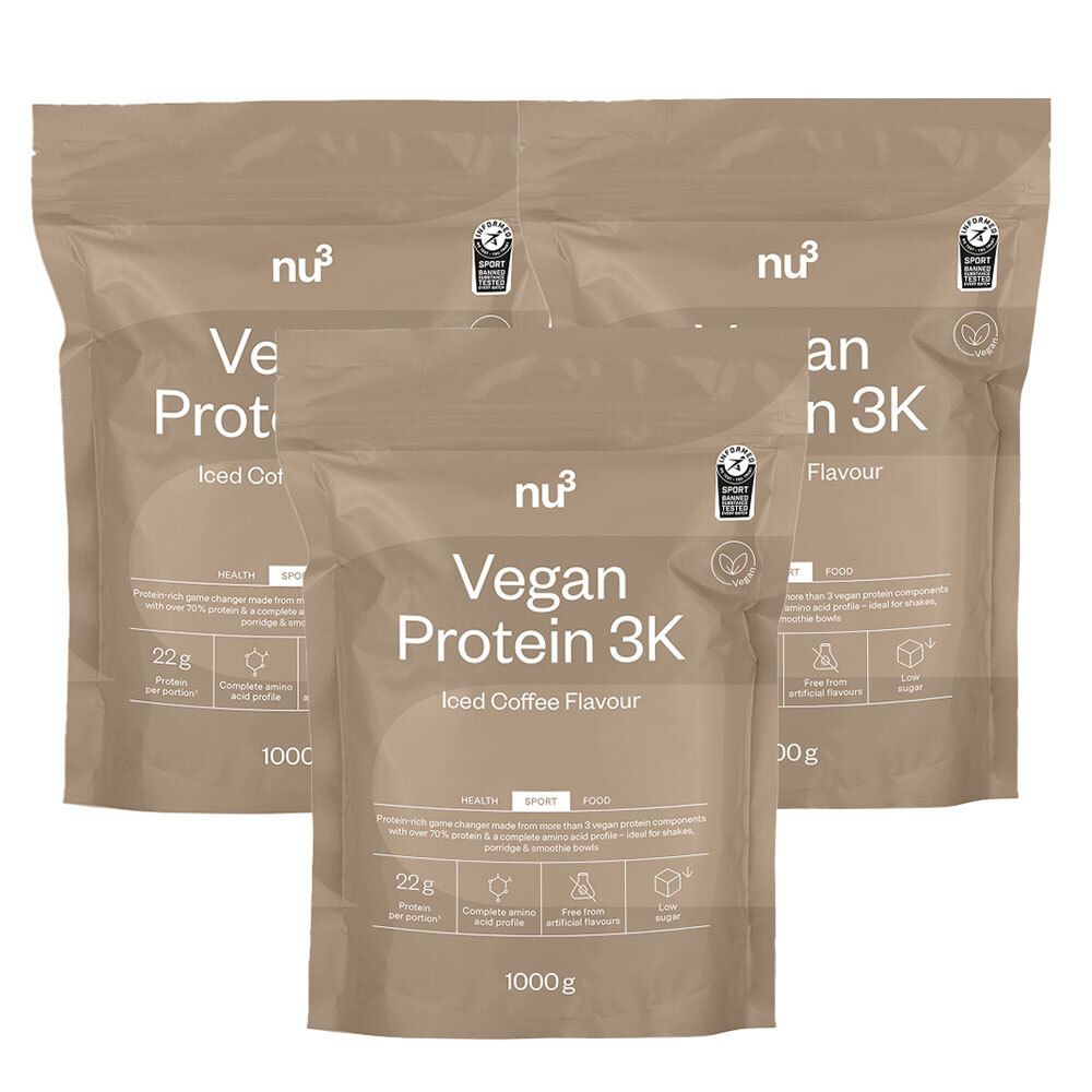nu3 Vegan 3K Iced Coffee 3er-Set 3x1000 g Pulver