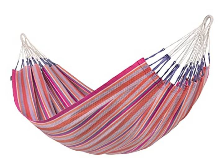 LA SIESTA® Modesta Flamingo - Klassische Doppel-Hängematte aus Bio-Baumwolle