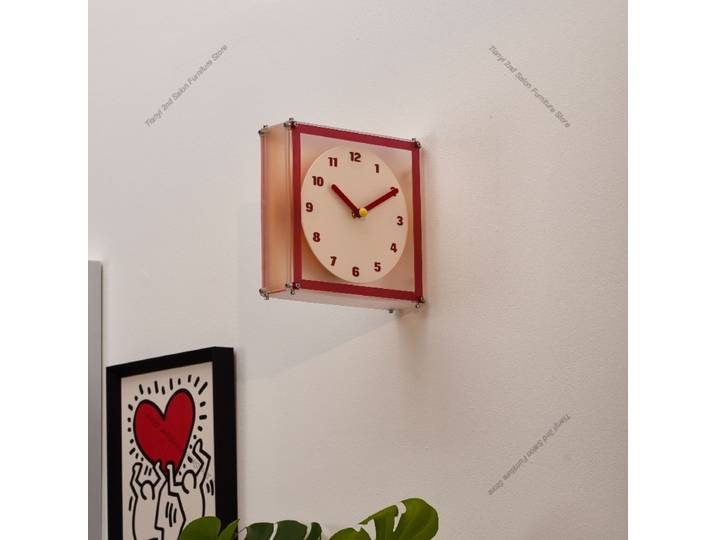 Horloge murale double face créative nordique, design moderne, horloge d'angle carrée, décoration haut de gamme pour salon, reloj de pared FYWC