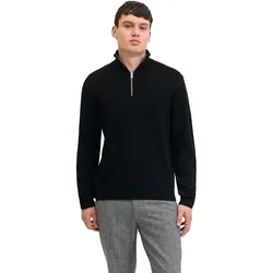 Jack & Jones Herren Strickpullover JPRBLAMILANO STITCH KNIT HALF ZIP - Relaxed Fit - 12259664 Greige Melange - M