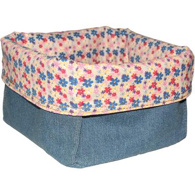 Brottasche STUCO "Denim", bunt (blau, bunt), H:20cm Ø:20cm, Baumwolle, Polyester, Lebensmittelaufbewahrungsbehälter, Brotkorb, in Jeans-Optik, Allzweckkorb
