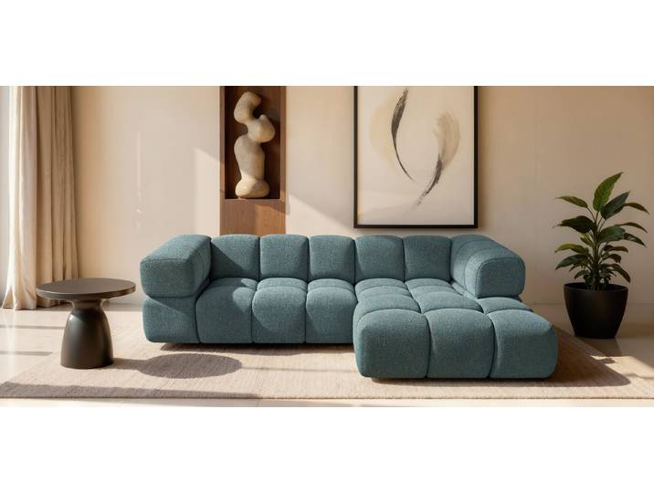 Kaiser Möbel Ecksofa Designsofa mit luxuriösem Strukturstoff im Stoff Puente AVERRO, Exklusive 3D-Struktur des Stoffes,Designorientiertes Premium-Ecksofa