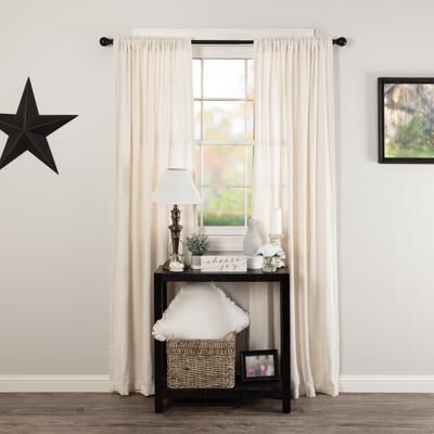 VHC Brands Farmhouse Curtains Cotton Burlap Panel 84x40 Solid Color - Panel 84x40